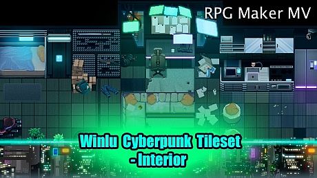 RPG Maker MV - Winlu Cyberpunk Tileset - Interior DLC