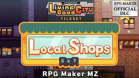 RPG Maker MZ - SERIALGAMES LivingGoodCity Tileset - Local Shops Set DLC
