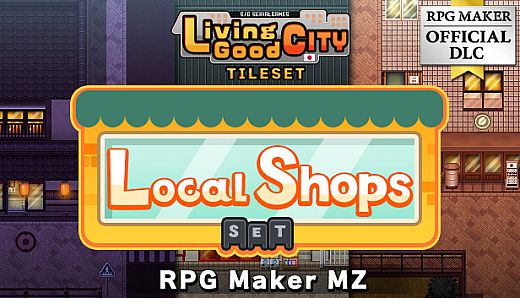 RPG Maker MZ - SERIALGAMES LivingGoodCity Tileset - Local Shops Set