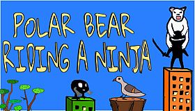 Polar Bear Riding A Ninja