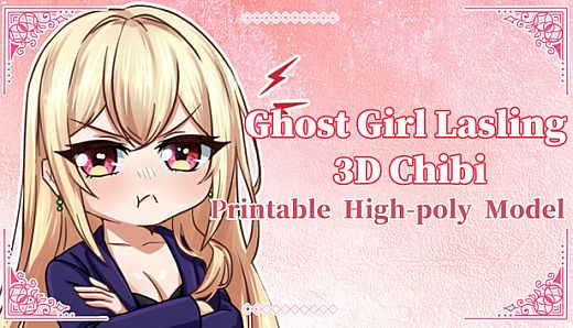 Ghost Girl Lasling-3D printable High-poly Model