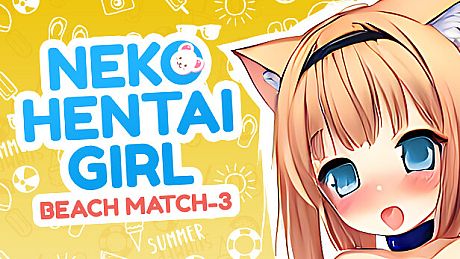 Neko Hentai Girl: Beach Match-3 Game