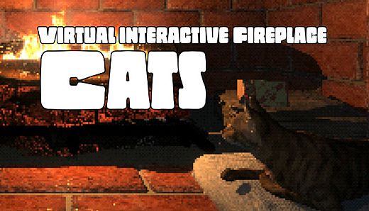 Virtual Interactive Fireplace - Cats