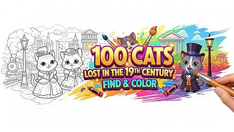 100 Cats Lost in the 19th Century Find & Color Game