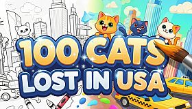 100 Cats Lost In USA Find & Color