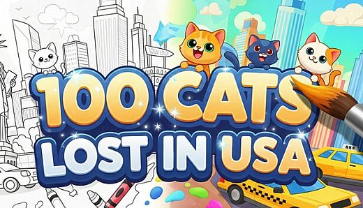 100 Cats Lost In USA Find & Color