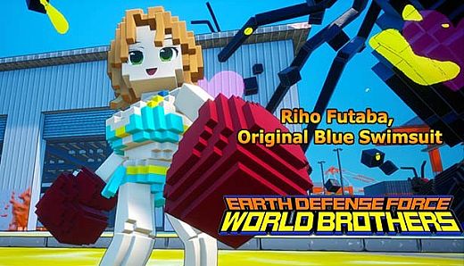 EARTH DEFENSE FORCE: WORLD BROTHERS - Additional Character: Riho Futaba, Original Blue Swimsuit