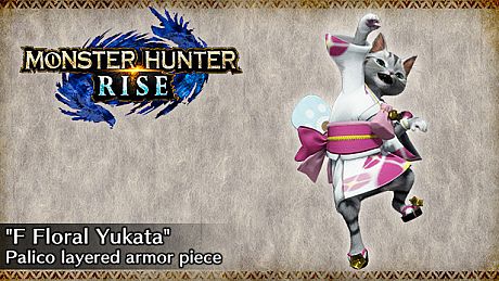 MONSTER HUNTER RISE - "F Floral Yukata" Palico layered armor piece DLC