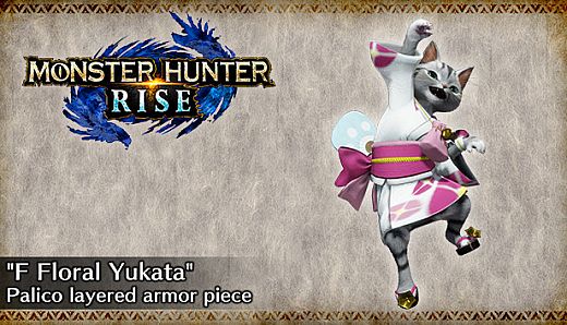 MONSTER HUNTER RISE - "F Floral Yukata" Palico layered armor piece