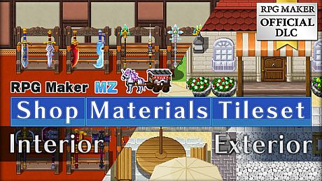 RPG Maker MZ - Shop Materials Tileset - Interior / Exterior DLC