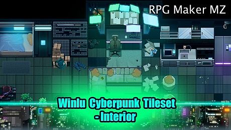 RPG Maker MZ - Winlu Cyberpunk Tileset - Interior DLC