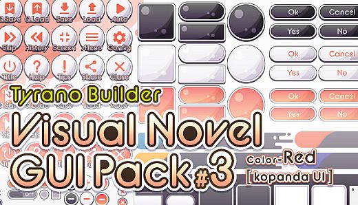 Tyrano Builder - Visual Novel GUI Pack #3 Color-Red [kopanda UI]