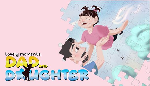 Lovely Moments: Dad and daughter. Jigsaw Puzzle Game