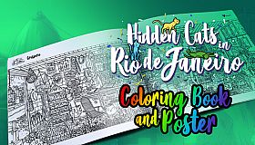 Hidden Cats in Rio de Janeiro - Printable PDF Coloring Book and Poster