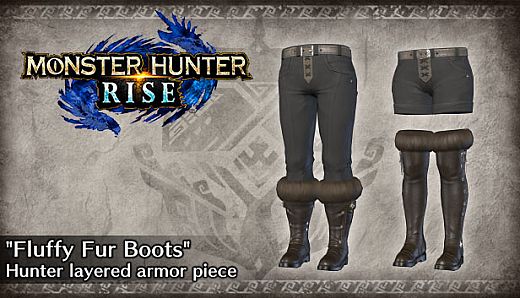 Monster Hunter Rise - "Fluffy Fur Boots" Hunter layered armor piece