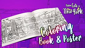 Hidden Cats in New York - Printable PDF Coloring Book and Poster