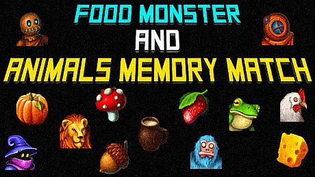 Food Monster and Animals Memory Match Game