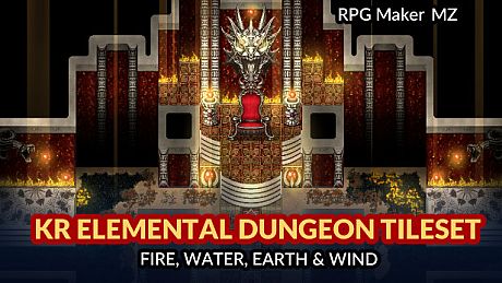 RPG Maker MZ - KR Elemental Dungeon Tileset - Fire Water Earth Wind DLC
