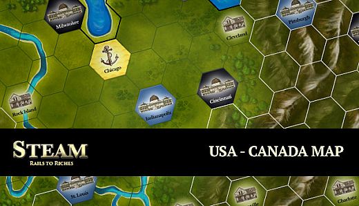 Steam: Rails to Riches - USA-Canada Map