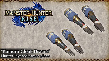 Monster Hunter Rise - "Kamura Cloak Braces" Hunter layered armor piece DLC