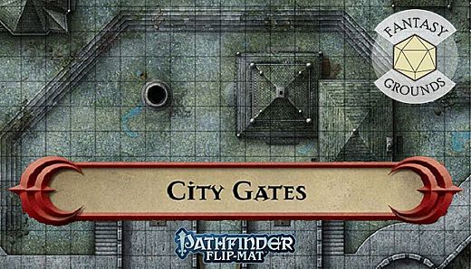 Fantasy Grounds - Pathfinder RPG - Pathfinder Flip-Mat - Classic City Gates