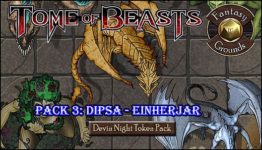Fantasy Grounds - Devin Night: Tome of Beasts Pack 3 – Dipsa to Einherjar (Token Pack)