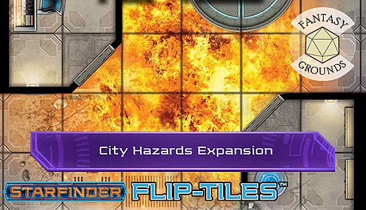 Fantasy Grounds - Starfinder Flip-Tiles - City Hazards Expansion