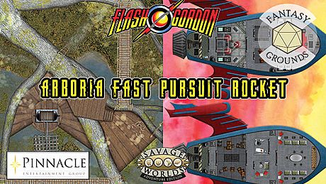 Fantasy Grounds - Flash Gordon Combat Map 1: Arboria + Fast Pursuit Rocket DLC