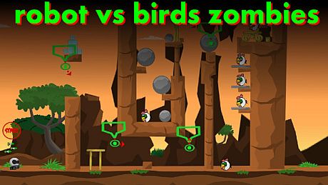 Robot vs Birds Zombies
