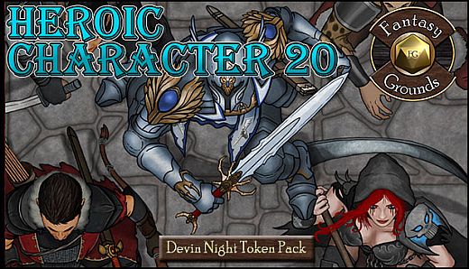 Fantasy Grounds - Devin Night 105: Heroic Characters 20 (Token Pack)