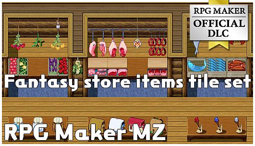 RPG Maker MZ - Fantasy store items tile set