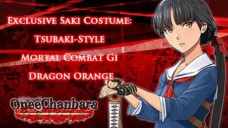 OneeChanbara ORIGIN - Exclusive Saki Costume: Tsubaki-Style Mortal Combat Gi Dragon Orange DLC