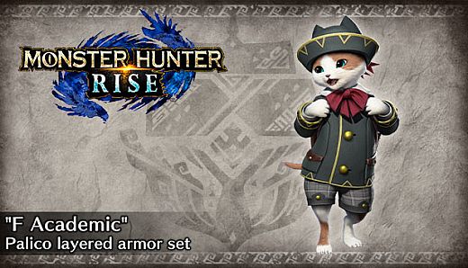 Monster Hunter Rise - "F Academic" Palico layered armor set