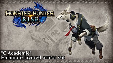 Monster Hunter Rise - "C Academic" Palamute layered armor set DLC