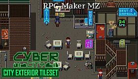 RPG Maker MZ - Cyber City: Exterior Tiles