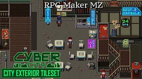 RPG Maker MZ - Cyber City: Exterior Tiles DLC