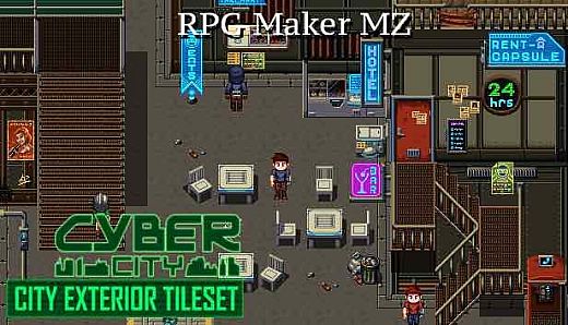 RPG Maker MZ - Cyber City: Exterior Tiles