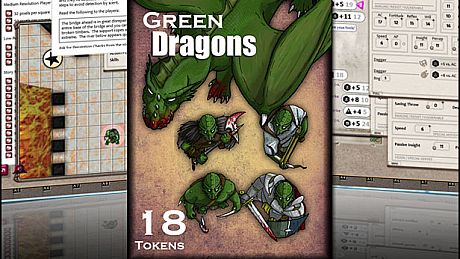 Fantasy Grounds - Green Dragons (Token Pack) DLC