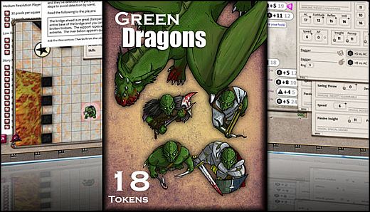 Fantasy Grounds - Green Dragons (Token Pack)