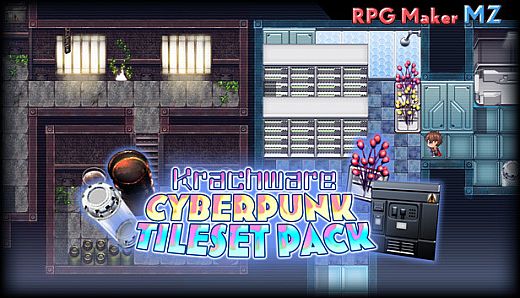 RPG Maker MZ - Krachware Cyberpunk Tileset Pack