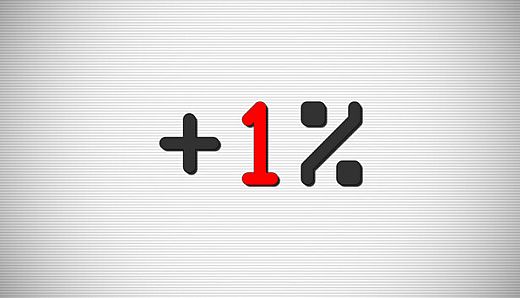 +1%
