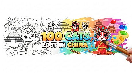 100 Cats Lost in China Find & Color Game