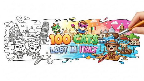 100 Cats Lost in Italy Find & Color Game