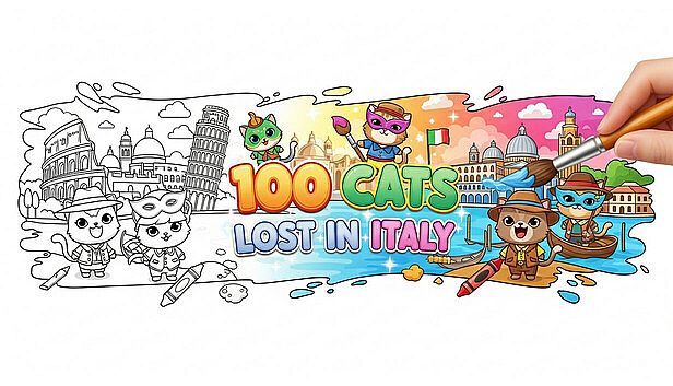 Buy 100 Cats Lost in Italy Find & Color