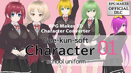 RPG Maker 3D Character Converter - Gee-kun-soft character 01 school uniform DLC