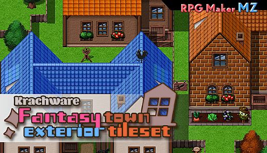 RPG Maker MZ - Krachware Fantasy Town Exterior Tileset