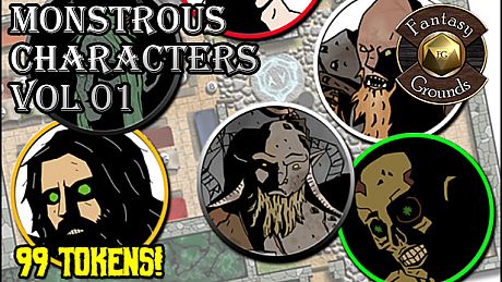 Fantasy Grounds - Monstrous Characters Vol 1 (Token Pack) DLC