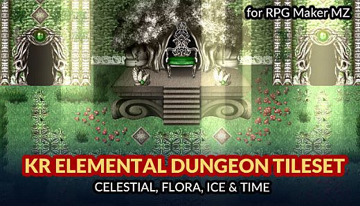 RPG Maker MZ - KR Elemental Dungeon Tileset - Celestial Flora Ice Time