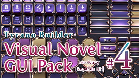 Tyrano Builder - Visual Novel GUI Pack #4 Color-Navy [kopanda UI] DLC