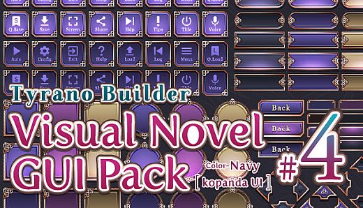 Tyrano Builder - Visual Novel GUI Pack #4 Color-Navy [kopanda UI]